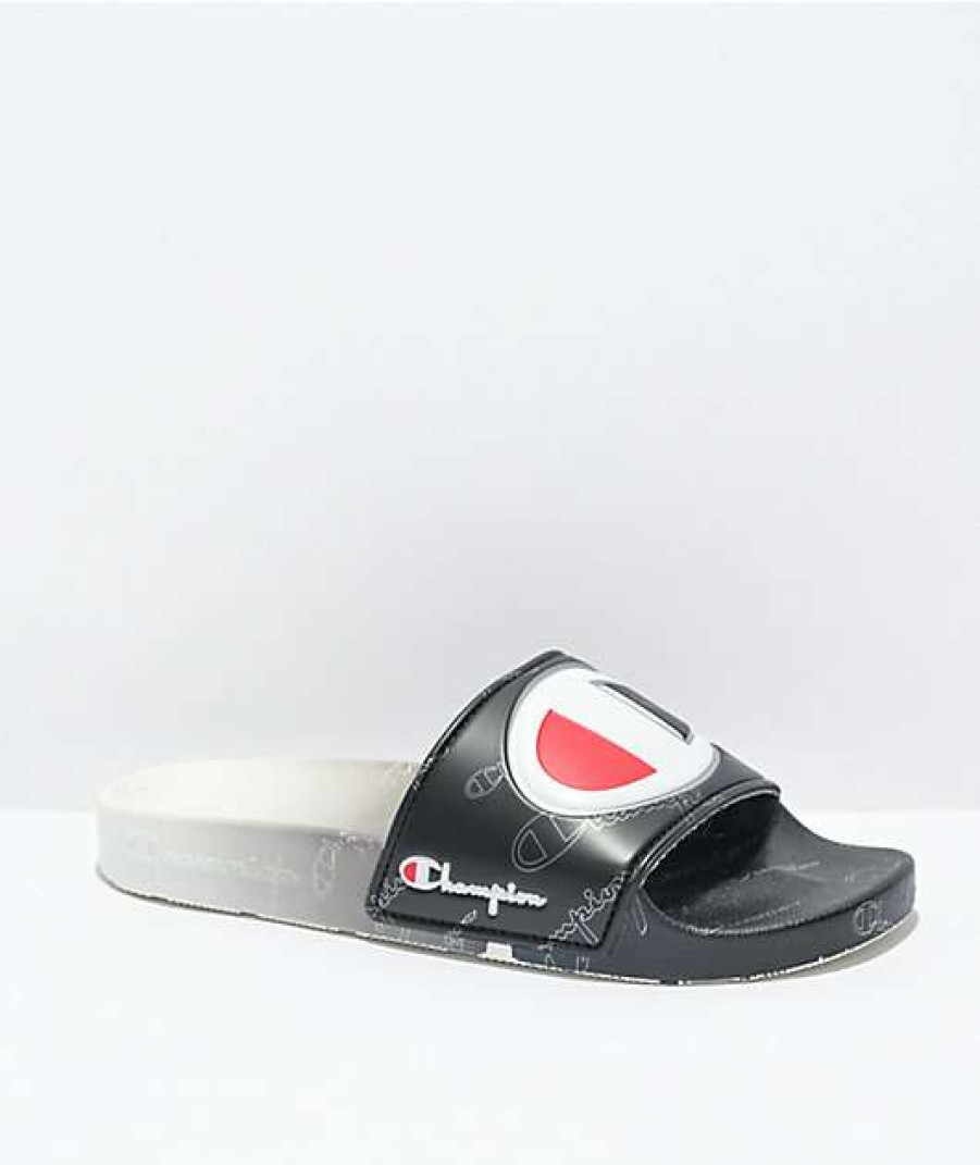 Sandals * | Champion Ipo Fade Black Slide Sandals Outlet