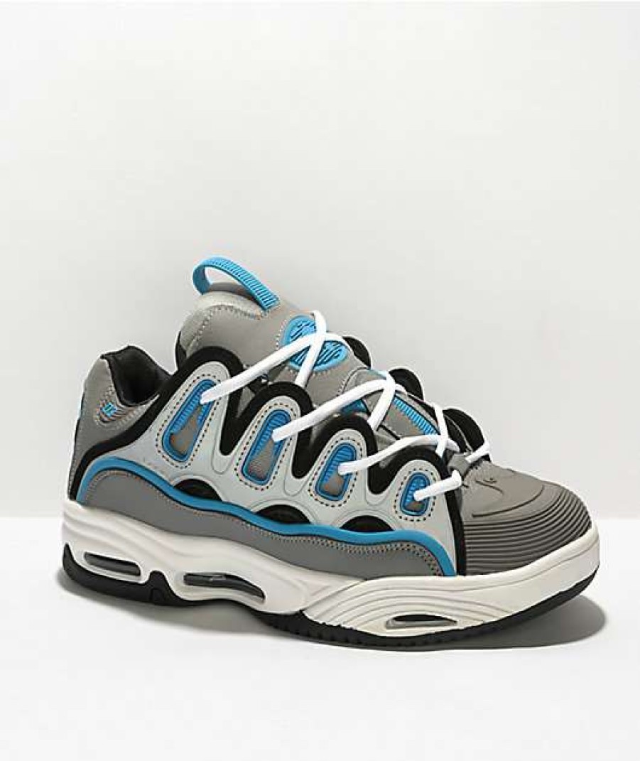 Skate Shoes * | Osiris D3 2001 Grey & Cyan Skate Shoes Outlet