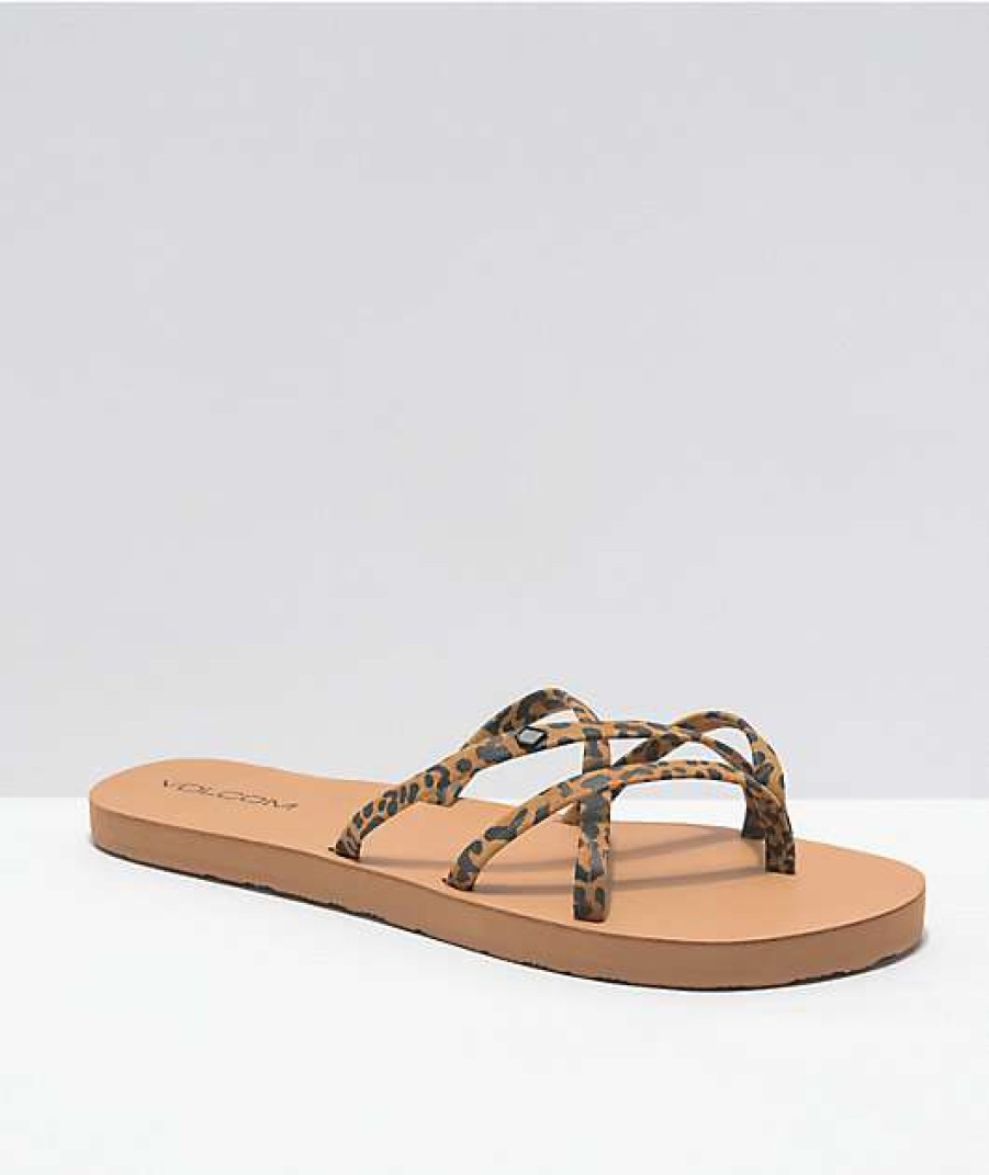 Sandals * | Volcom New School Ii Cheetah Strappy Sandals Outlet