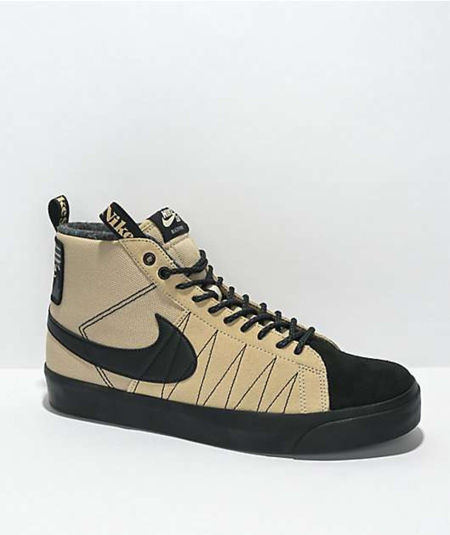 Nike * | Nike Sb Zoom Blazer Mid Premium Tan & Black Skate Shoes Promotions