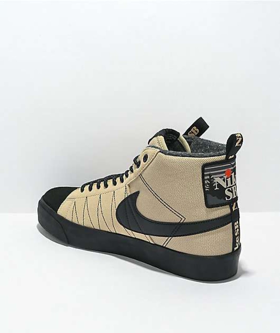 Nike * | Nike Sb Zoom Blazer Mid Premium Tan & Black Skate Shoes Promotions