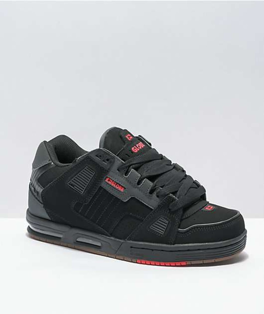 Shoes * | Globe Sabre Black, Charcoal, & Red Skate Shoes Outlet