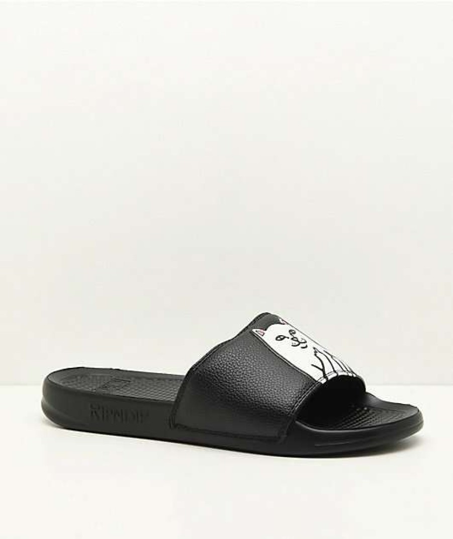 Sandals * | Ripndip Lord Nermal Black Slide Sandals Outlet