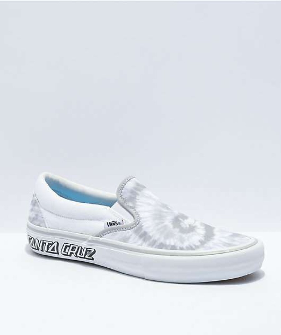 Vans * | Vans X Santa Cruz Skate Slip-On White Skate Shoes Promotions