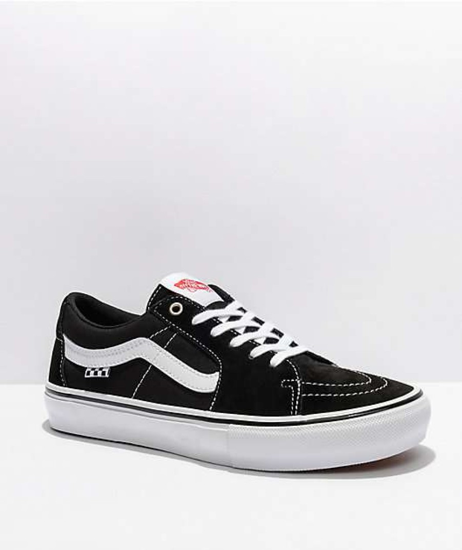 Vans * | Vans Skate Sk8-Low Black & White Skate Shoes Promotions