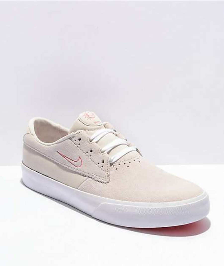 Nike * | Nike Sb Shane Summit White & Pink Skate Shoes Promotions