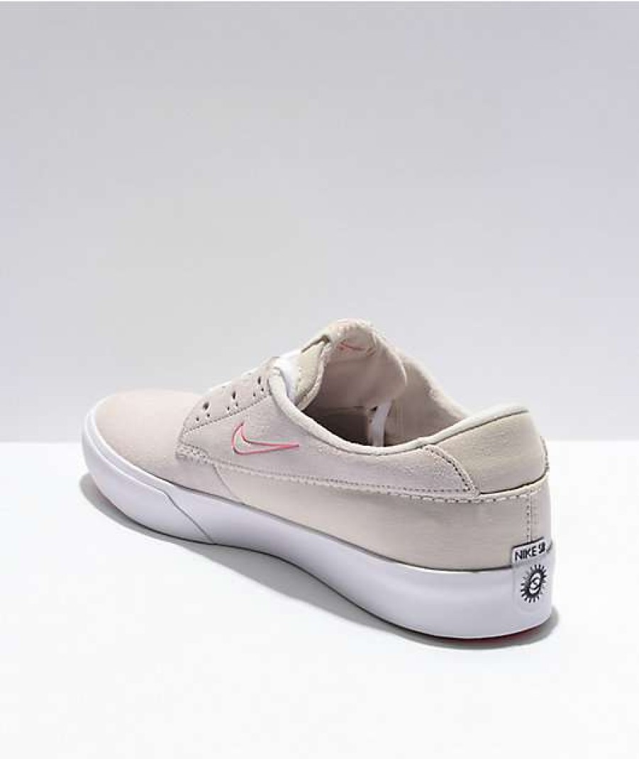 Nike * | Nike Sb Shane Summit White & Pink Skate Shoes Promotions