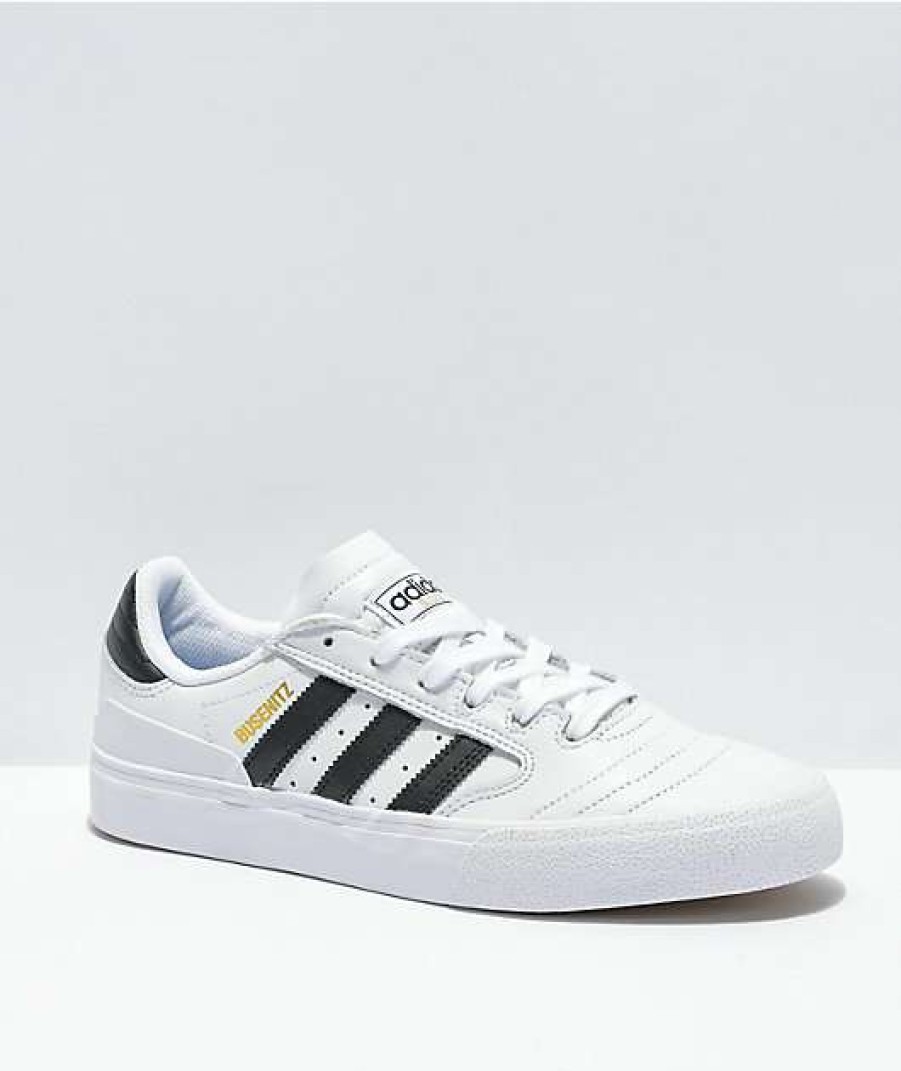 Shoes * | Adidas Busenitz Vulc Ii White, Black, & Gold Shoes Promotions