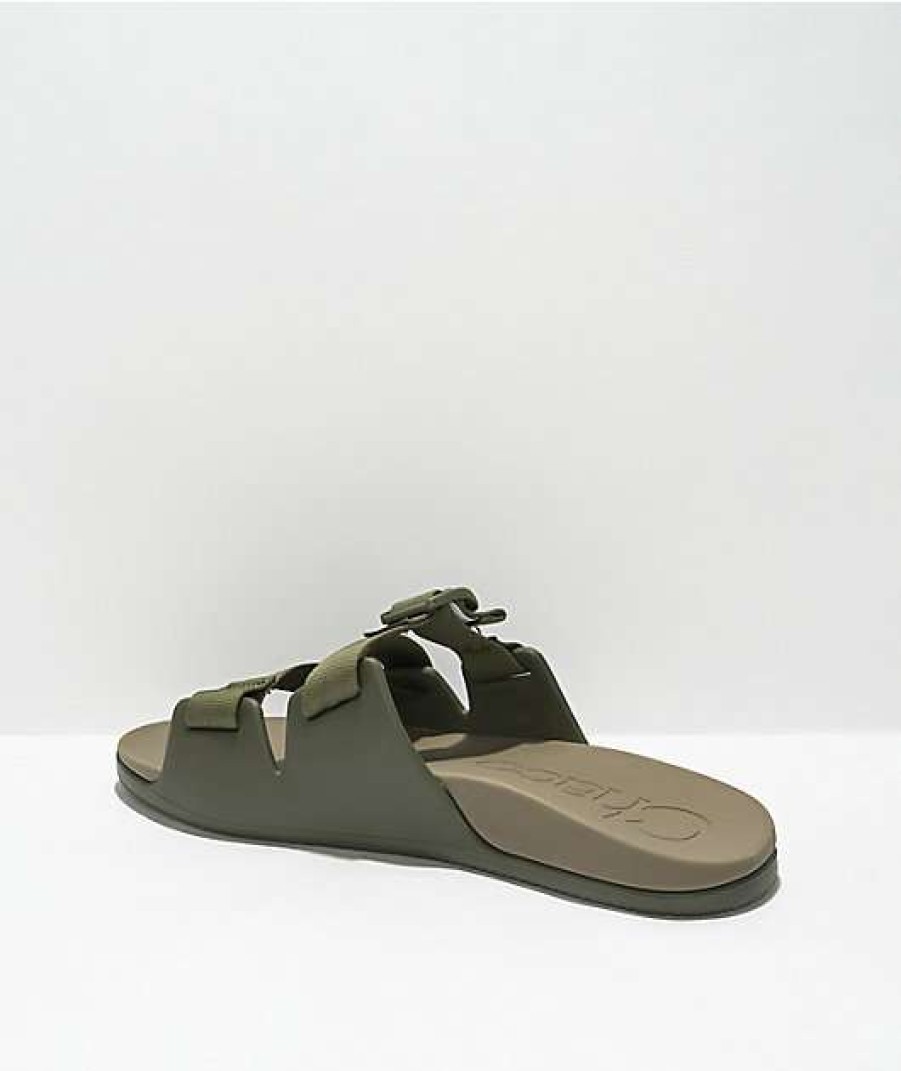 Sandals * | Chaco Chillos Olive & Brown Slide Sandals Outlet