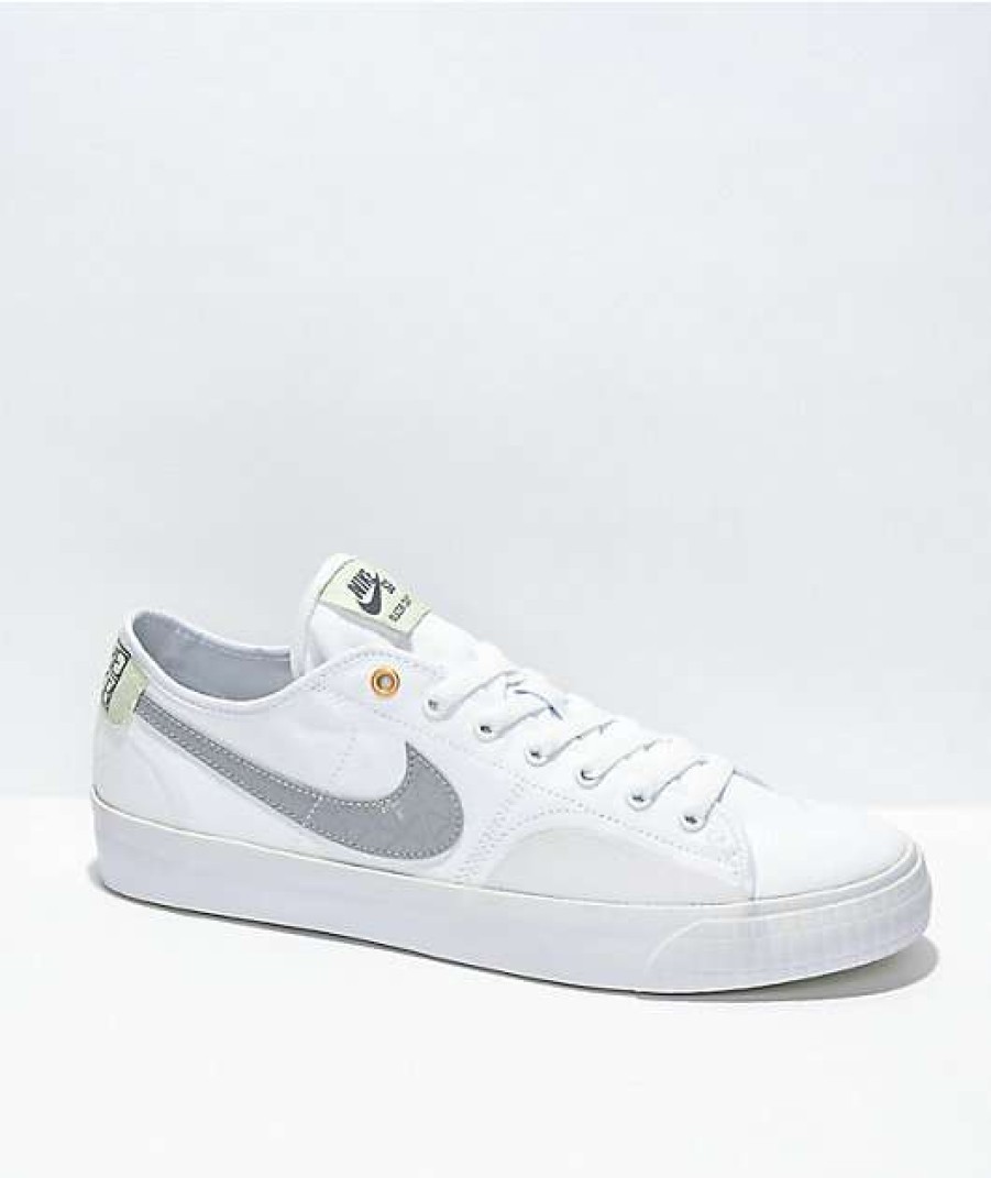 Nike * | Nike Sb Blazer Court Dvdl White & Grey Skate Shoes Promotions