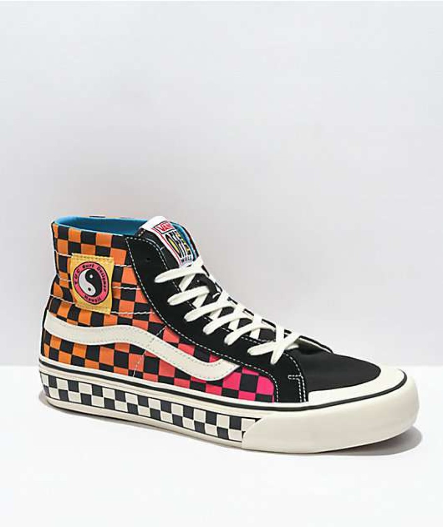 Vans * | Vans X T&C Surf Designs Sk8-Hi 138 Deconstructed Checkerboard & Marshmallow Skate Shoes Promotions