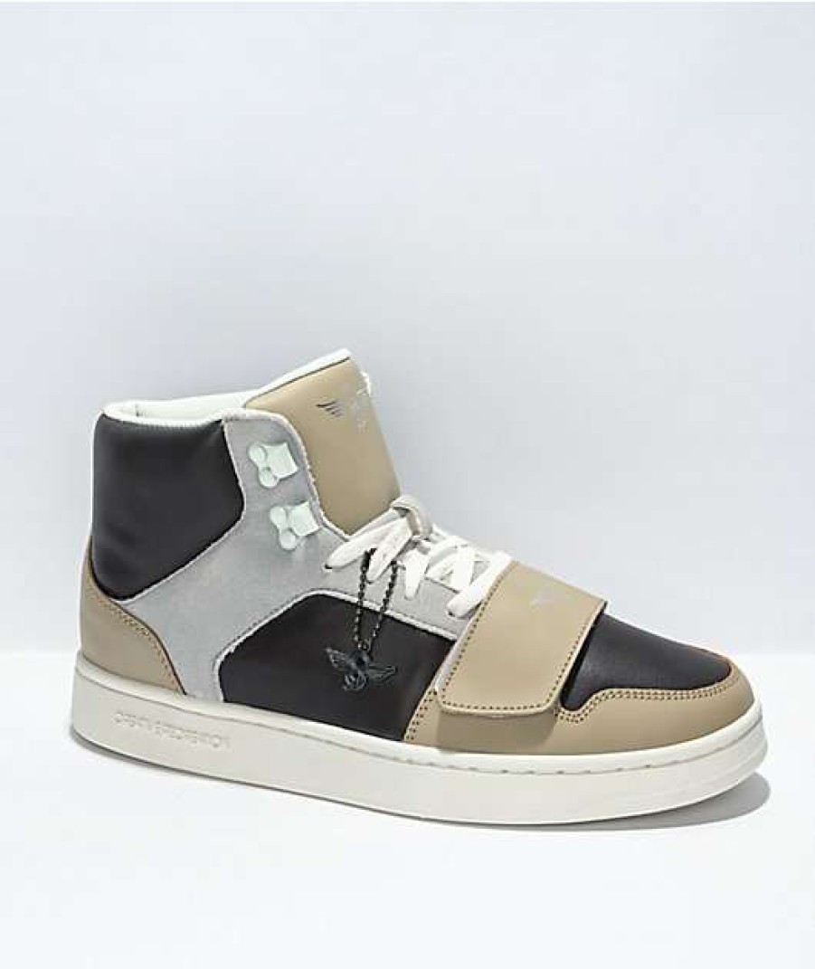 Sneakers * | Creative Recreation Cesario Hi Xxi Tan, Black, & White Shoes Outlet