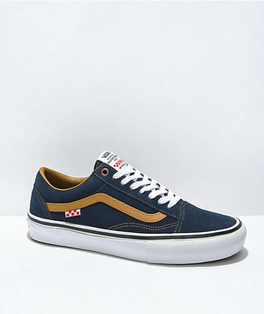 Vans * | Vans Skate Old Skool Reynolds Navy & Golden Brown Skate Shoes Promotions