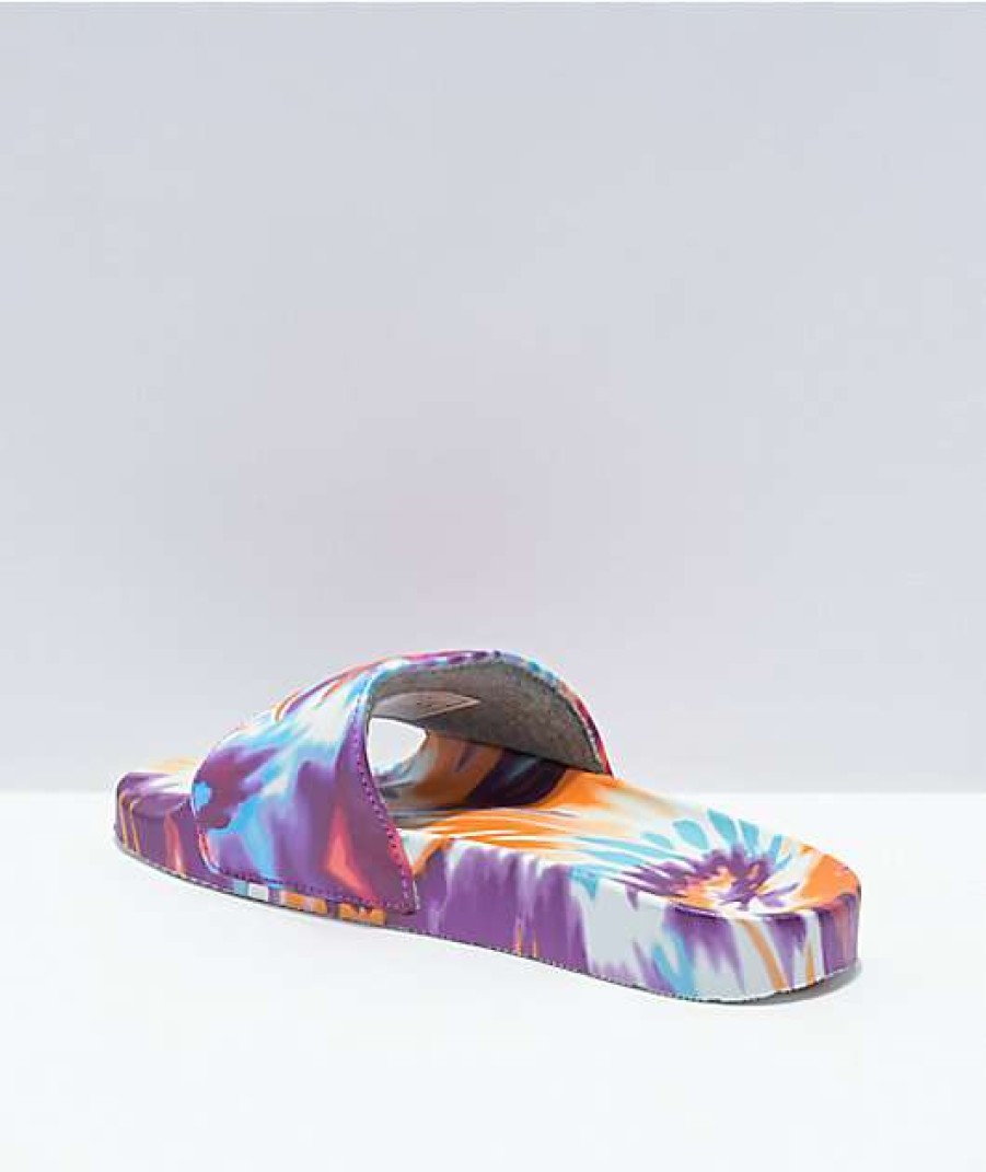 Sandals * | Champion Ipo Magenta, Orange & Blue Tie Dye Slide Sandals Outlet