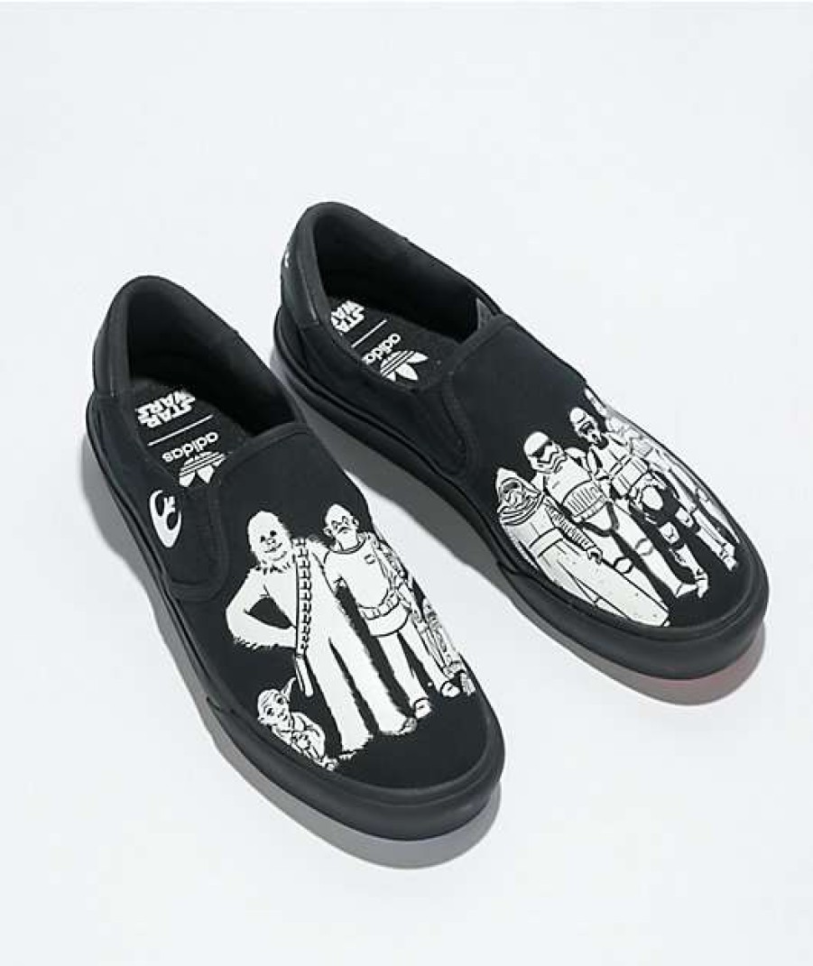 Shoes * | Adidas X Star Wars Court Rally Black Slip-On Shoes Promotions