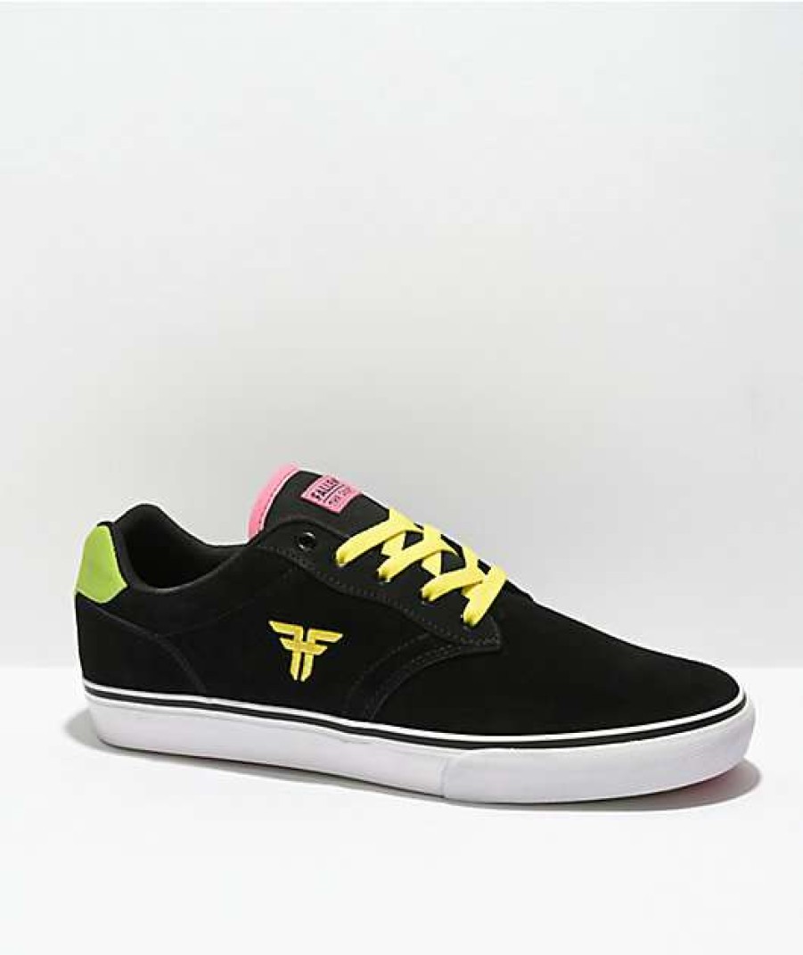 Sneakers * | Fallen The Goat Black, Pink, & Green Skate Shoes Outlet