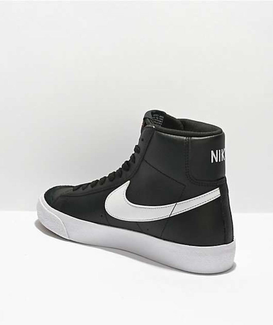 Nike * | Nike Kids' Blazer Mid '77 Vintage Black Leather Shoes Promotions