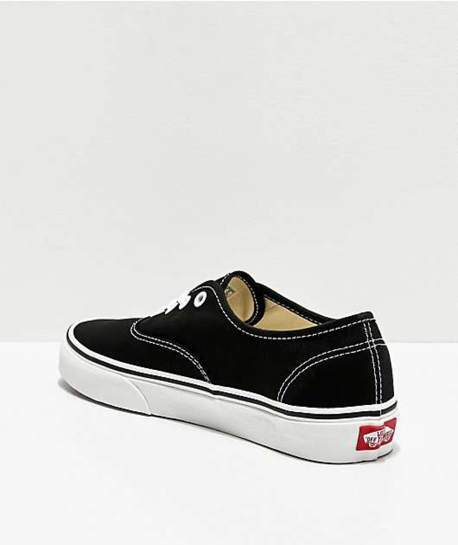 Shoes * | Vans Authentic Black And White Canvas Skate Shoes Outlet