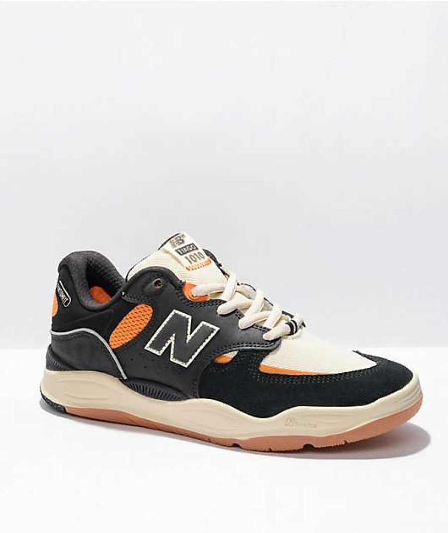 Skate Shoes * | New Balance Numeric 1010 Tiago Black, Orange, & Tan Skate Shoes Outlet