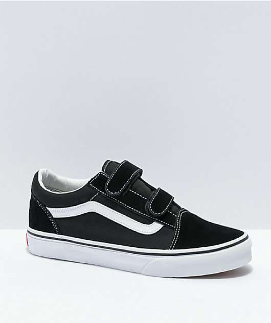 Vans * | Vans Old Skool V Black & White Skate Shoes Promotions