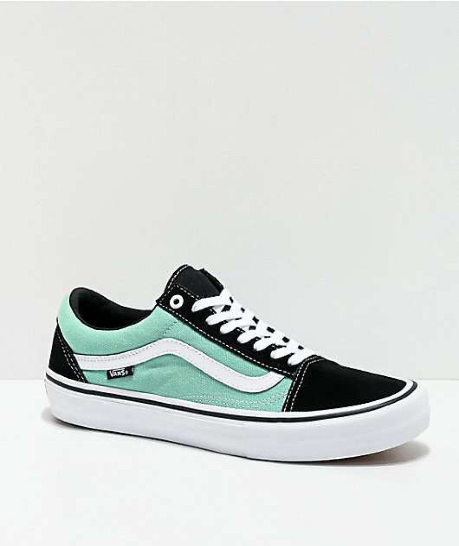 Vans * | Vans Skate Old Skool Black, Jade & White Skate Shoes Promotions