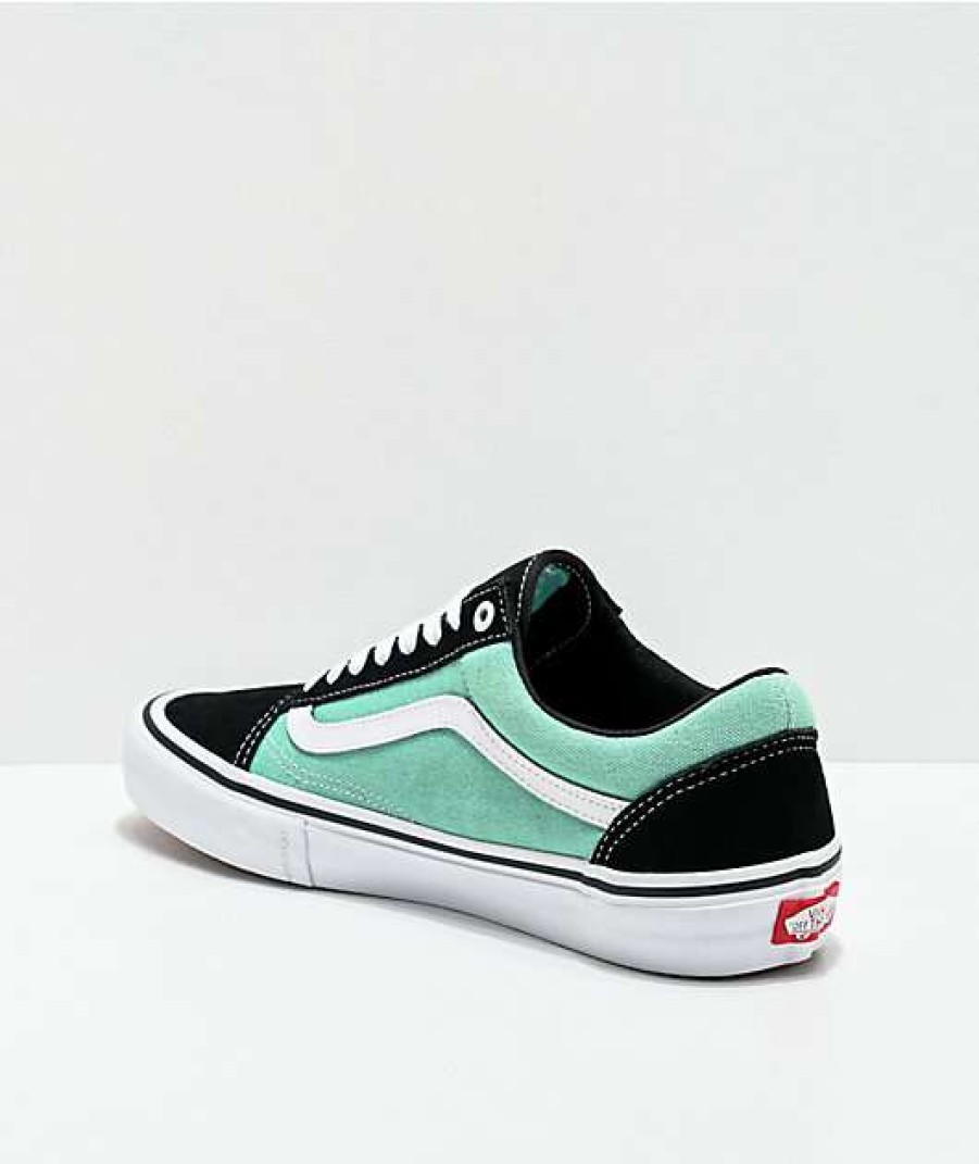 Vans * | Vans Skate Old Skool Black, Jade & White Skate Shoes Promotions