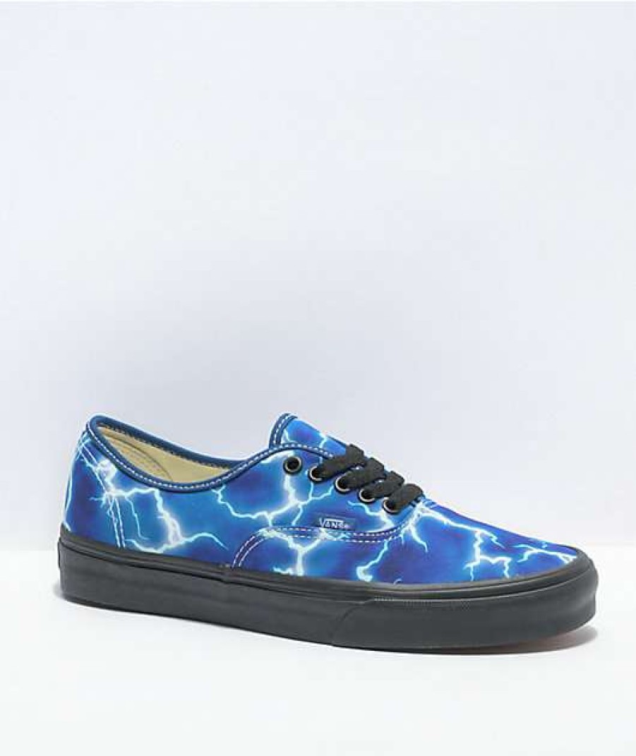 Vans * | Vans Authentic Lightning Blue & Black Skate Shoes Promotions