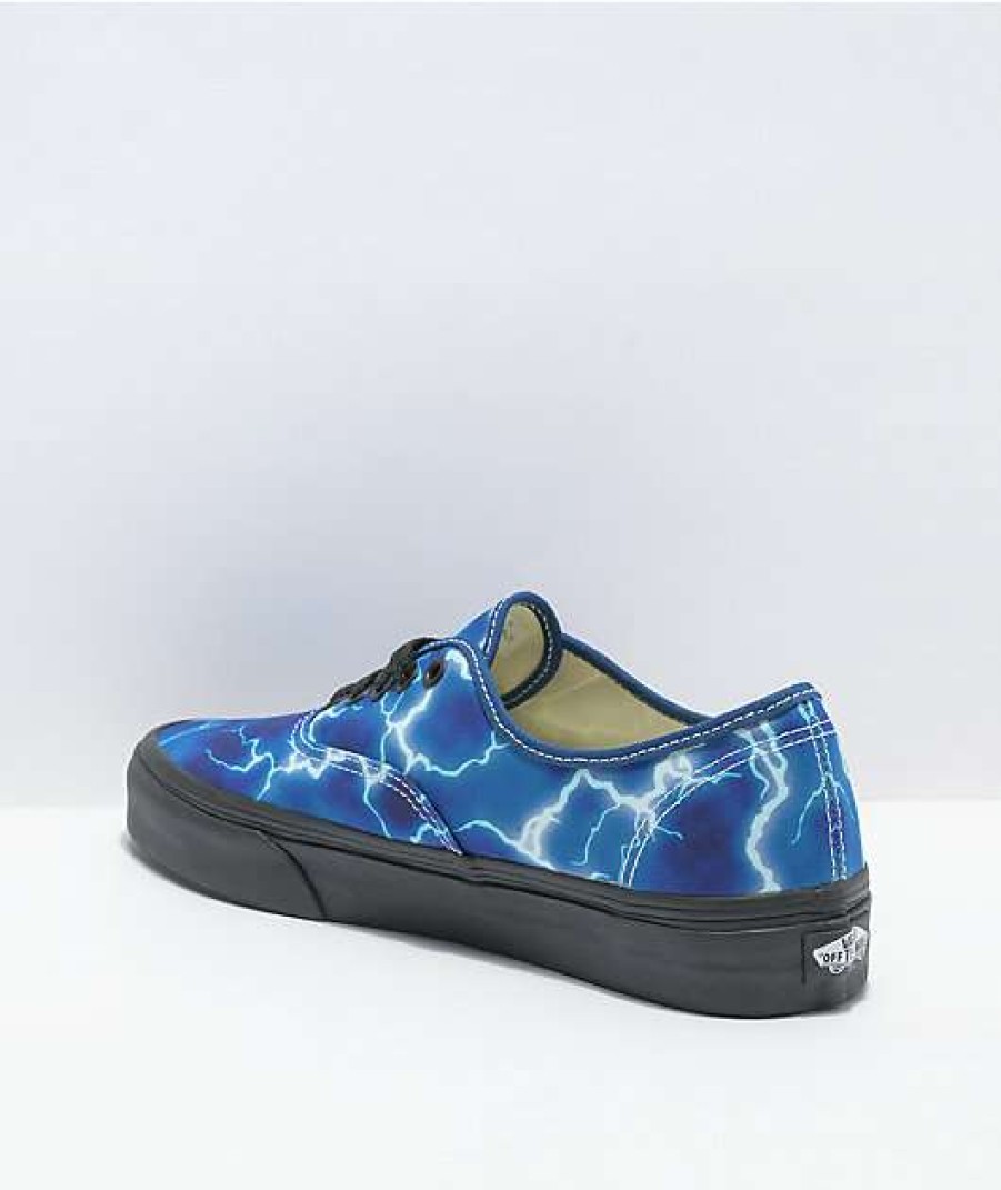 Vans * | Vans Authentic Lightning Blue & Black Skate Shoes Promotions