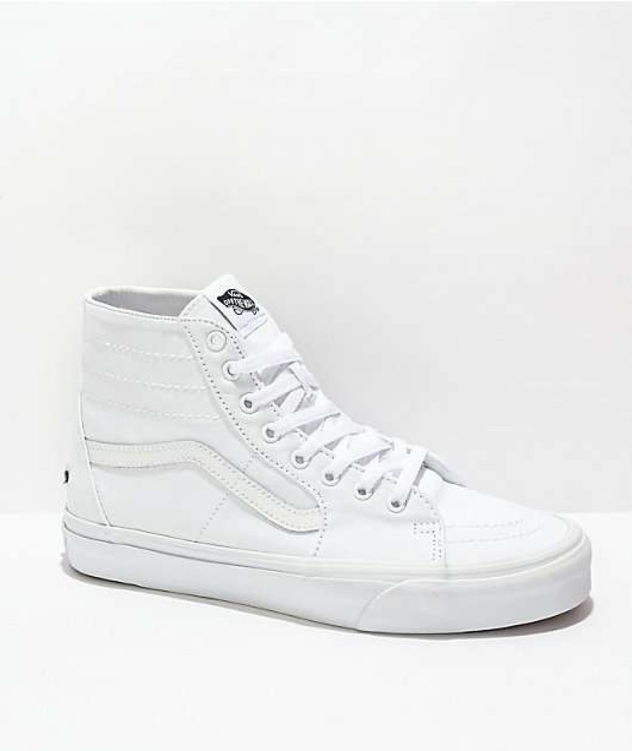 Vans * | Vans Sk8-Hi Tapered True White Canvas Skate Shoes Promotions