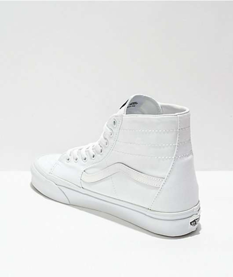 Vans * | Vans Sk8-Hi Tapered True White Canvas Skate Shoes Promotions