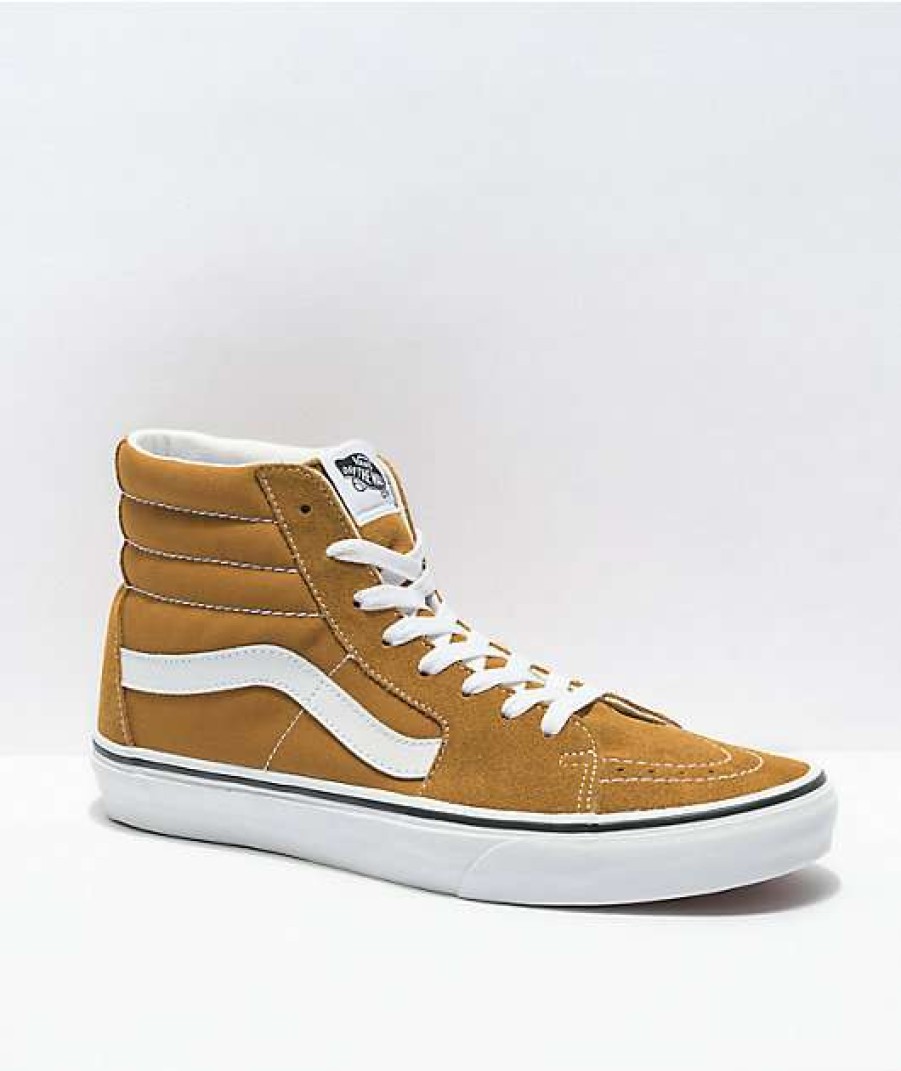 Vans * | Vans Sk8-Hi Golden Brown & White Skate Shoes Promotions