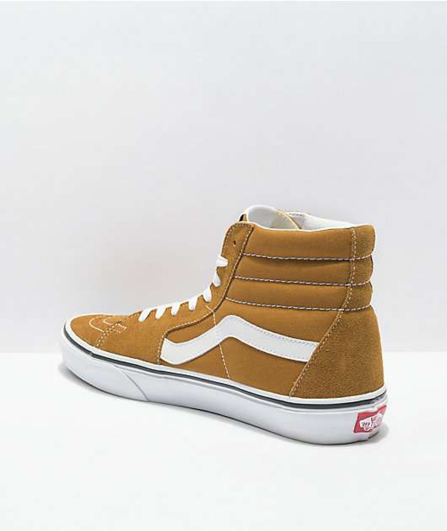 Vans * | Vans Sk8-Hi Golden Brown & White Skate Shoes Promotions