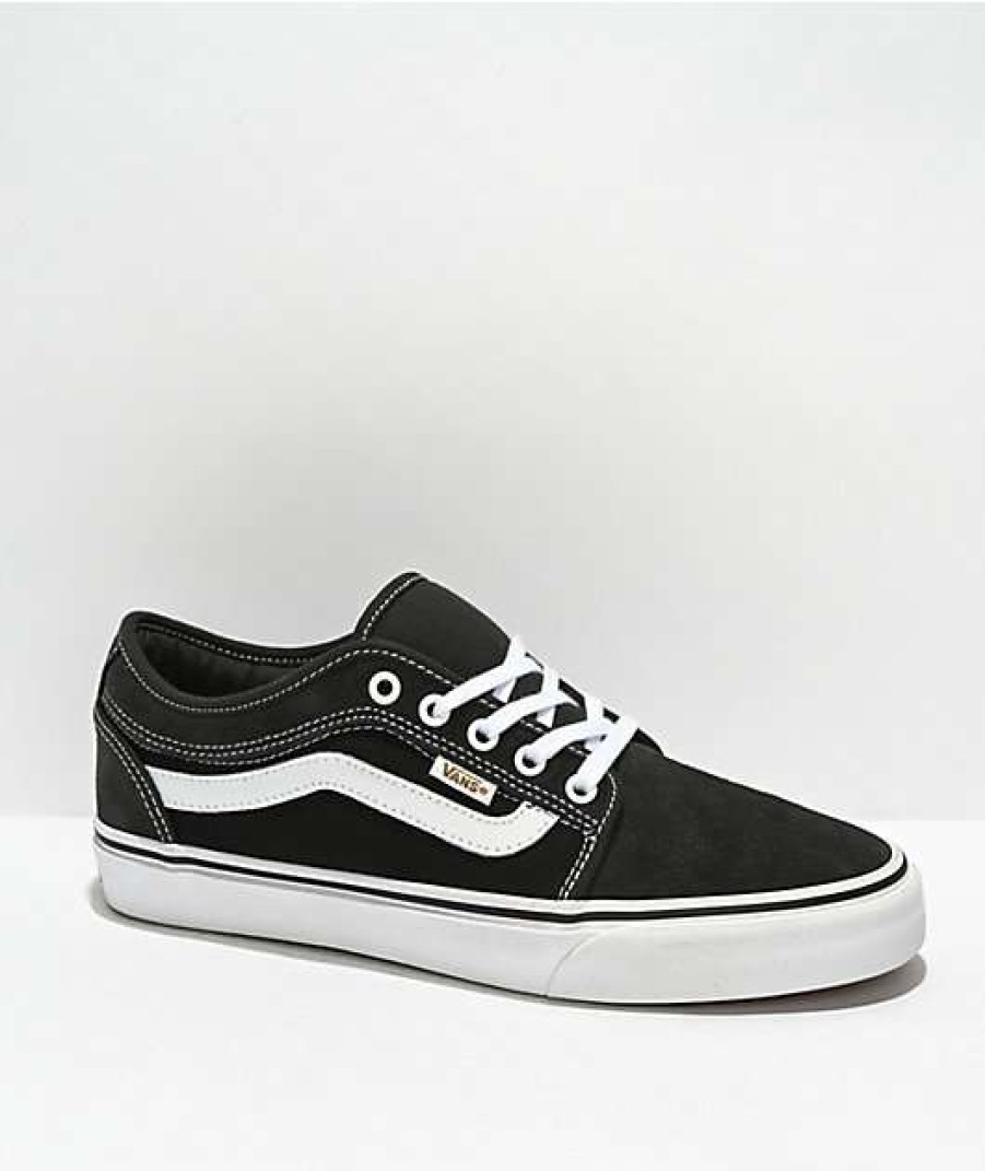 Vans * | Vans Chukka Low Sidestripe Black & White Twill Skate Shoes Promotions