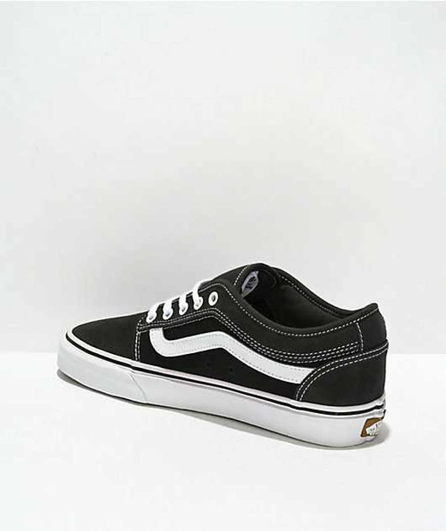 Vans * | Vans Chukka Low Sidestripe Black & White Twill Skate Shoes Promotions