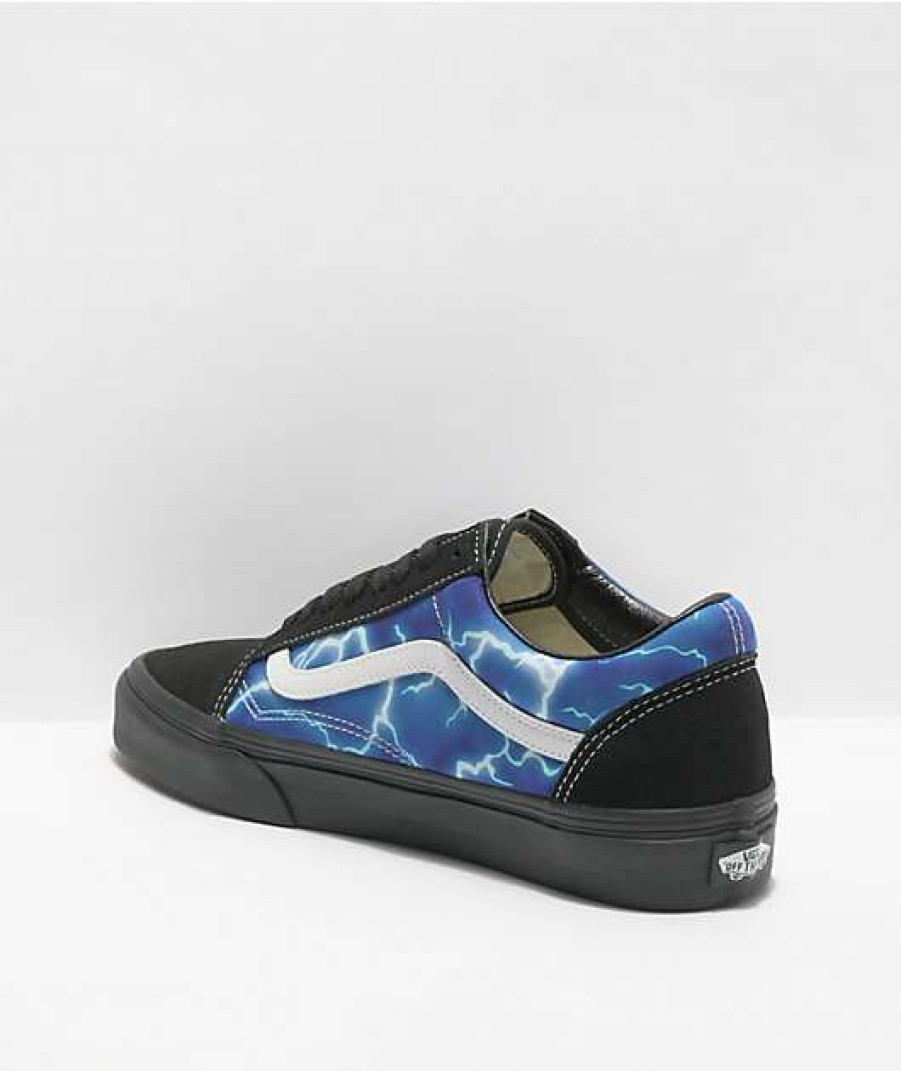 Vans * | Vans Old Skool Lightning Black & Blue Skate Shoes Promotions