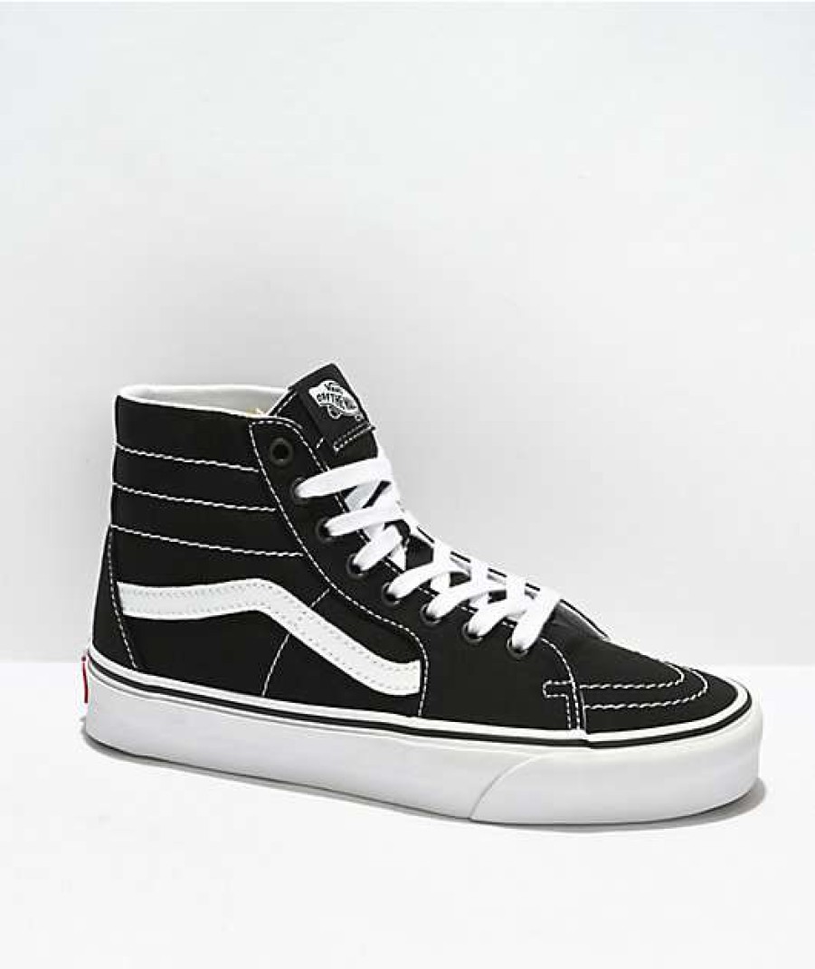 Vans * | Vans Sk8-Hi Tapered Black & White Canvas Skate Shoes Promotions