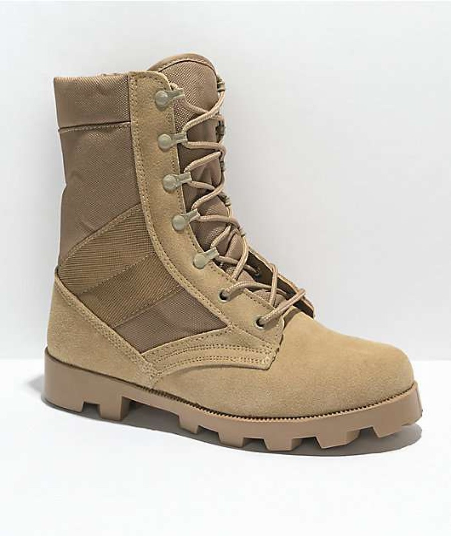 Shoes * | Rothco Desert Tan Combat Boots Outlet