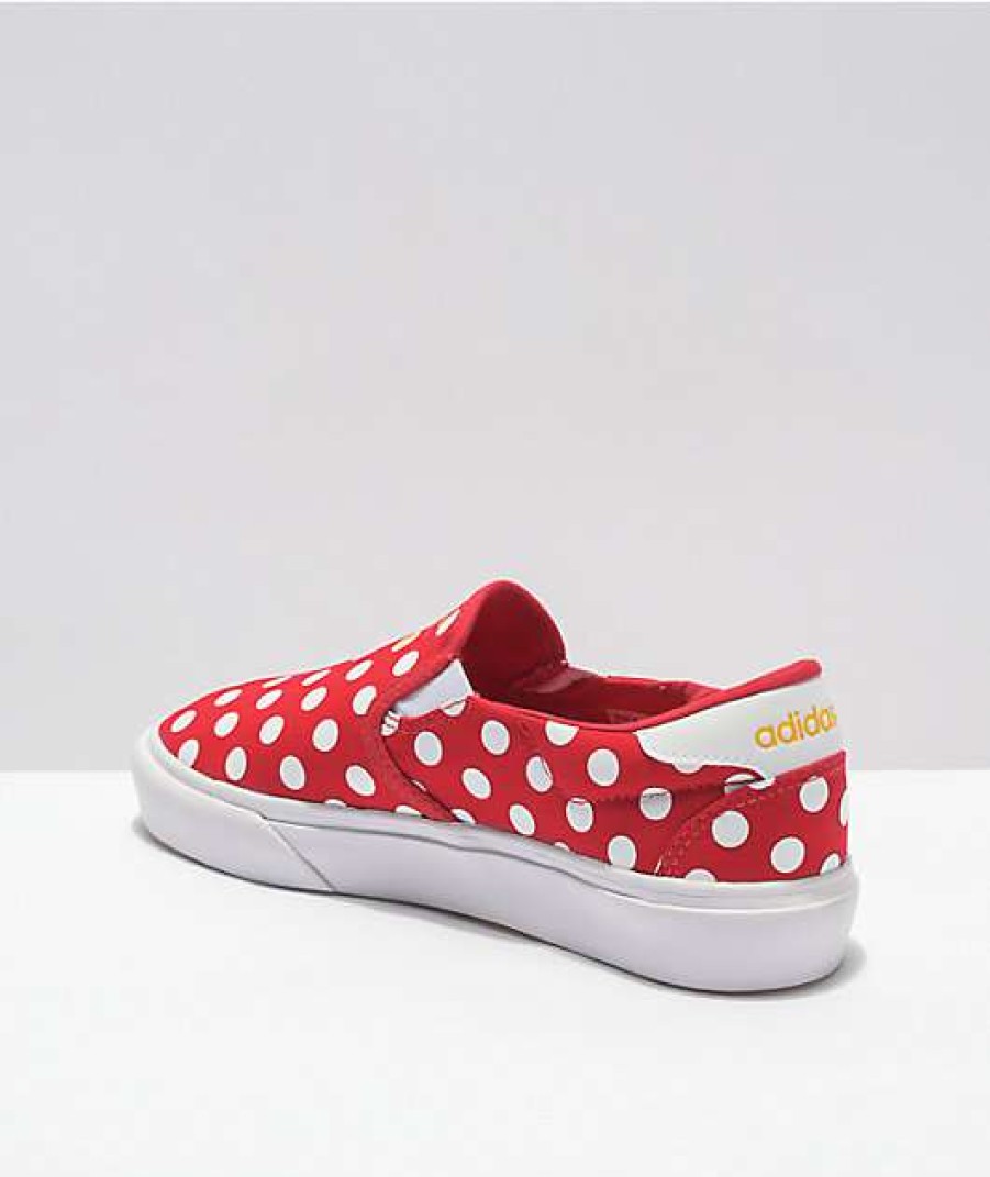 Shoes * | Adidas X Disney Court Rallye Minnie Red Slip-On Shoes Promotions