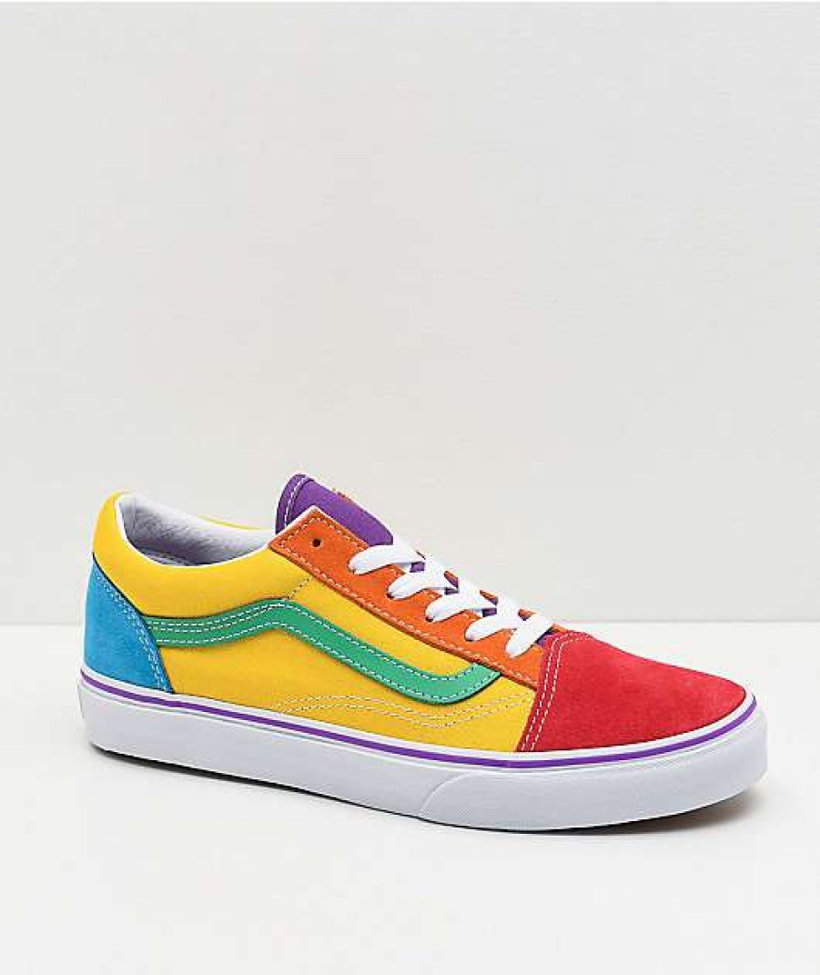 Vans * | Vans Old Skool Rainbow Colorblock Skate Shoes Promotions