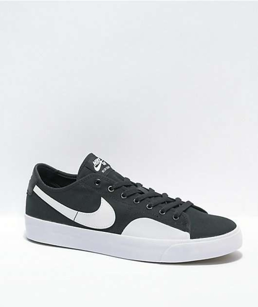 Nike * | Nike Sb Blazer Court Black & White Skate Shoes Promotions