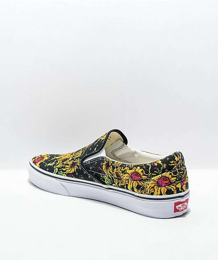 Vans * | Vans Slip-On Beauty Skull Black & White Skate Shoes Promotions