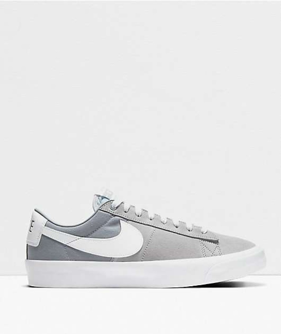 Nike * | Nike Sb Blazer Low Gt Wolf Grey & White Skate Shoes Promotions