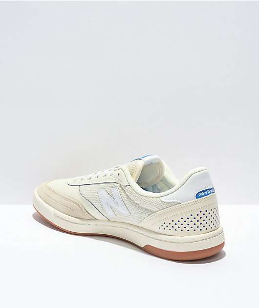 Sneakers * | New Balance Numeric 440 Cream & White Leather Skate Shoes Outlet