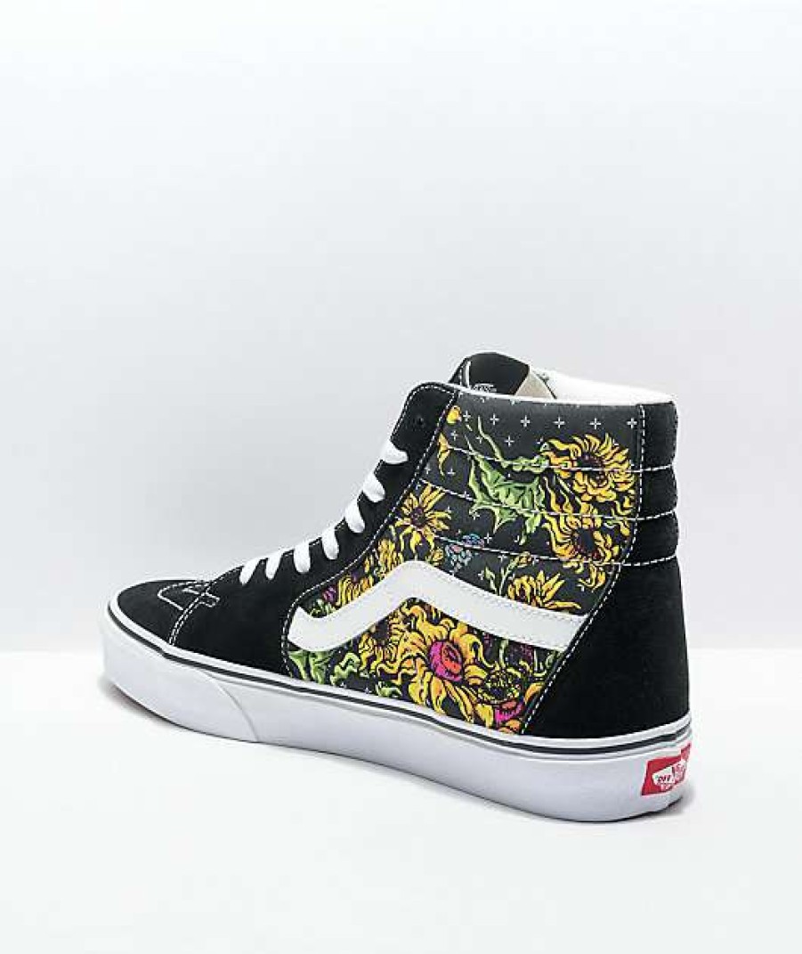 Vans * | Vans Sk8-Hi Beauty Skull Black & White Skate Shoes Promotions