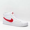 Nike * | Nike Sb Blazer Court Mid White & Red Skate Shoes Promotions