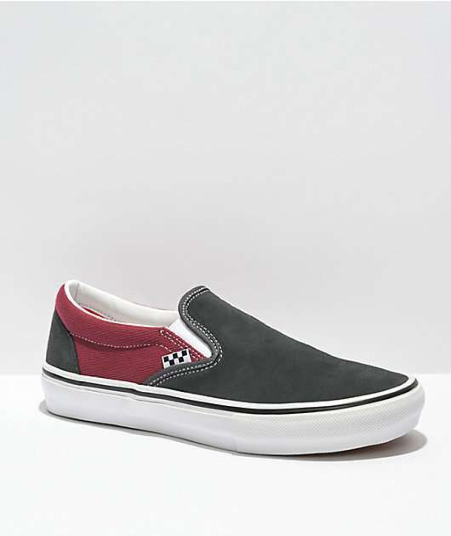 Vans * | Vans Skate Slip-On Asphalt & Pomegranate Skate Shoes Promotions