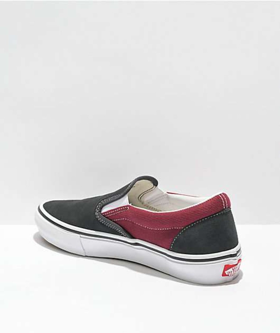 Vans * | Vans Skate Slip-On Asphalt & Pomegranate Skate Shoes Promotions