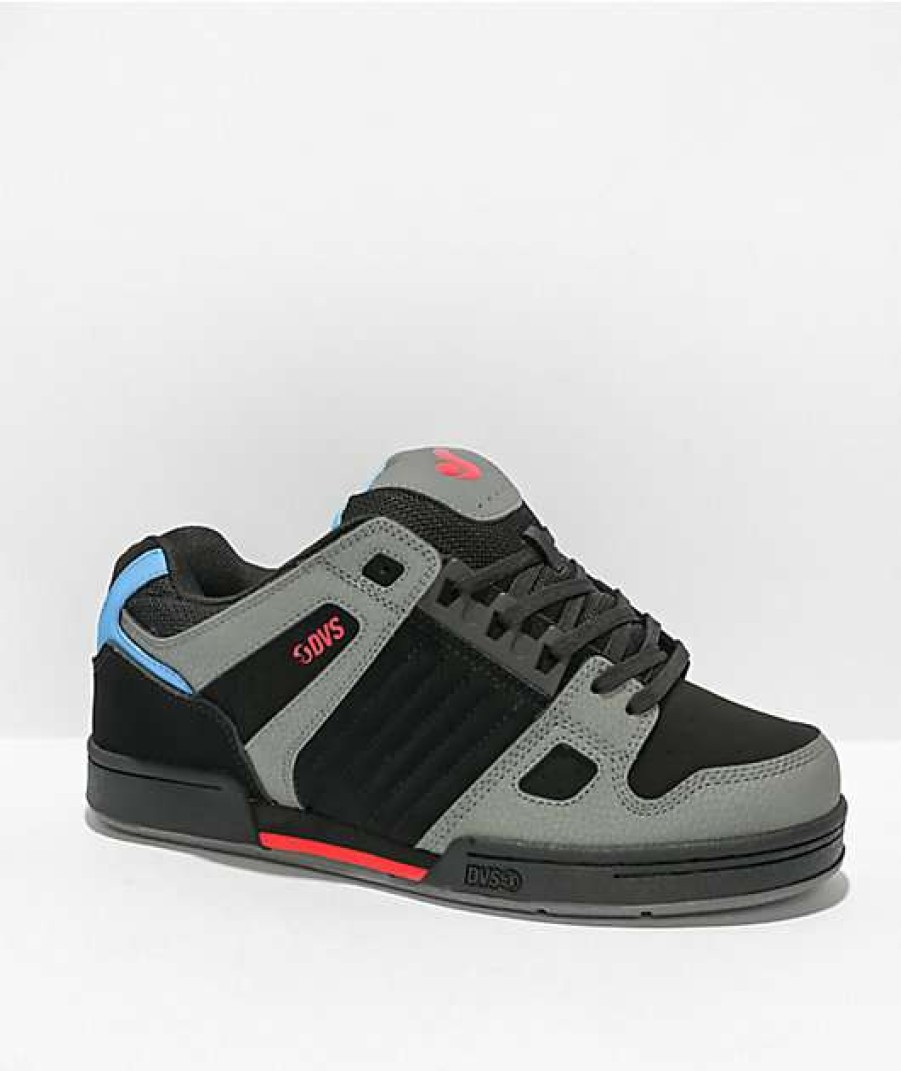 Sneakers * | Dvs Celcius Black, Charcoal, Red & Blue Skate Shoes Outlet