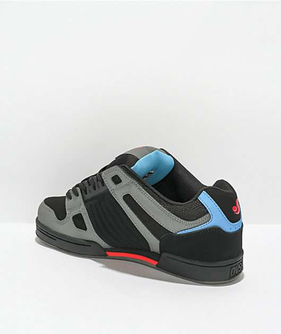 Sneakers * | Dvs Celcius Black, Charcoal, Red & Blue Skate Shoes Outlet