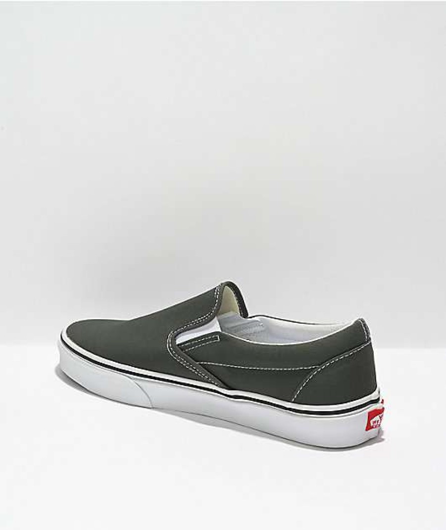 Vans * | Vans Slip-On Charcoal & White Skate Shoes Promotions